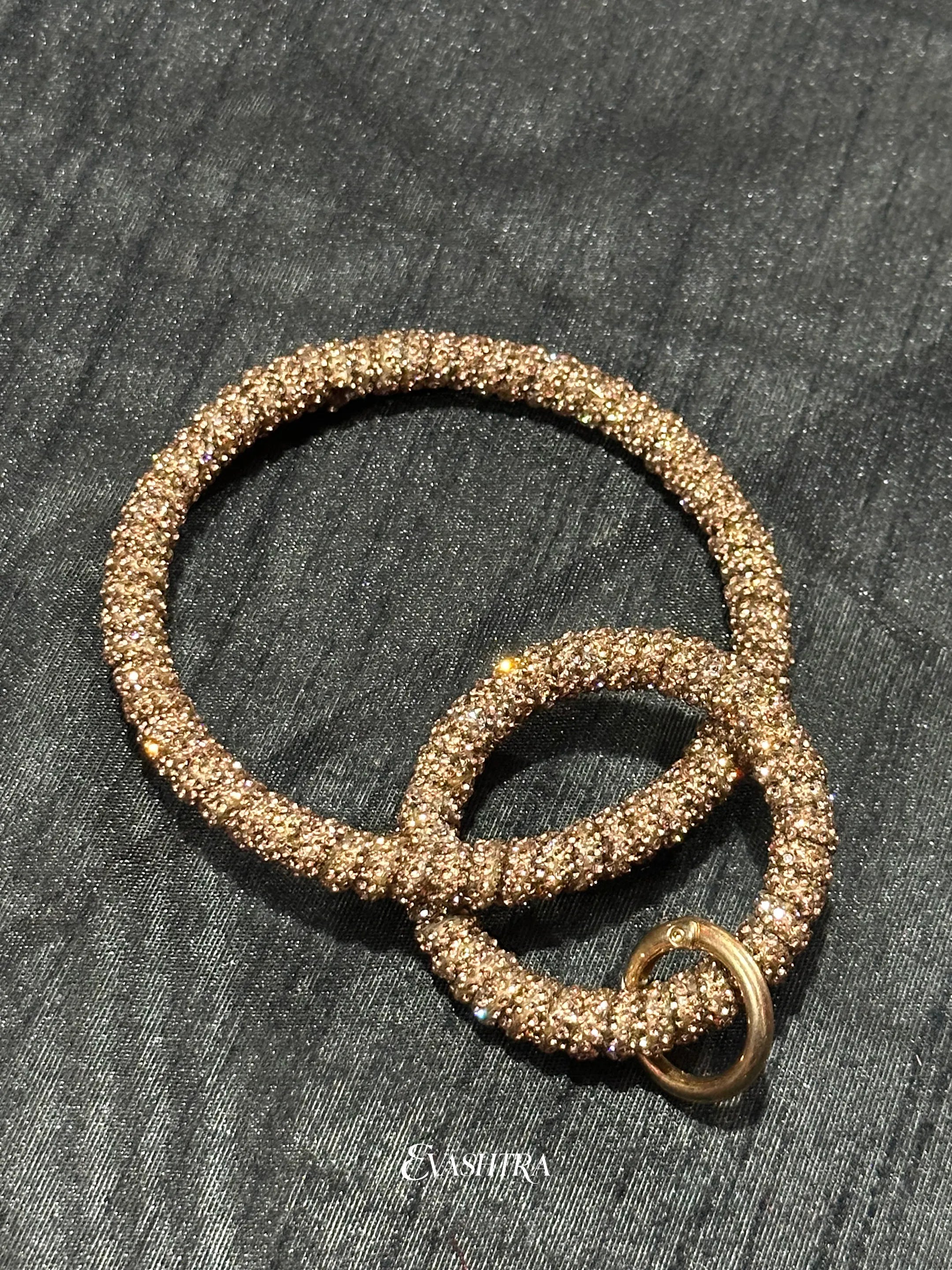 Copper Rhinestone Mobile Bangle