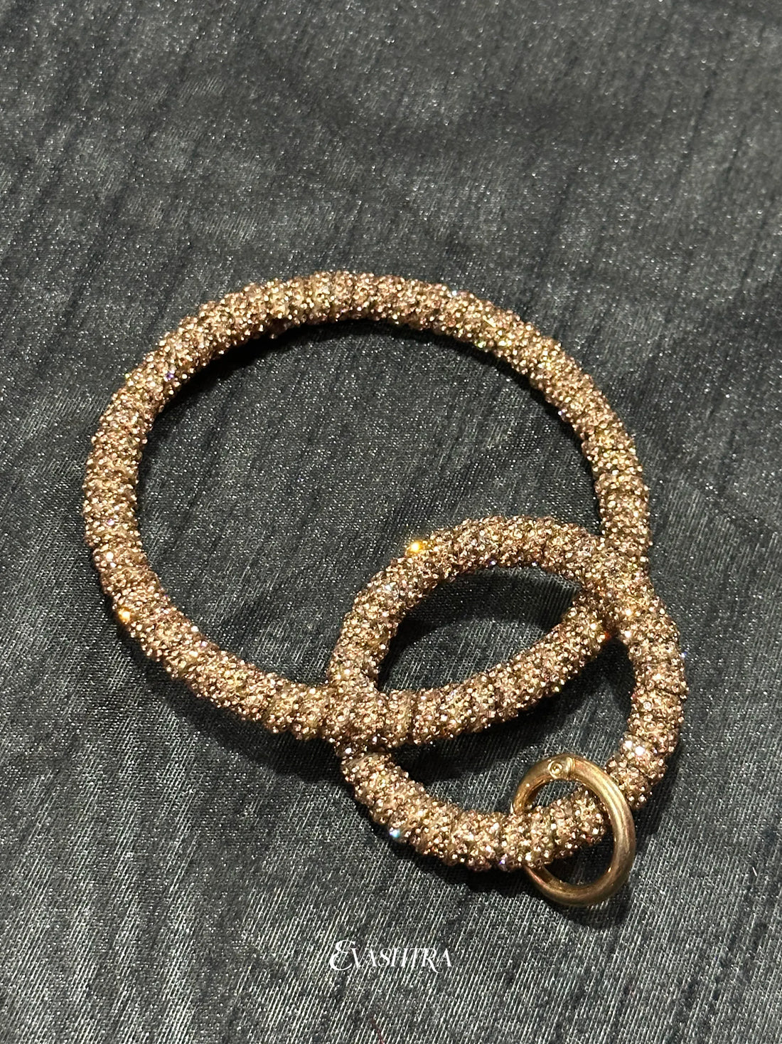 Copper Rhinestone Mobile Bangle
