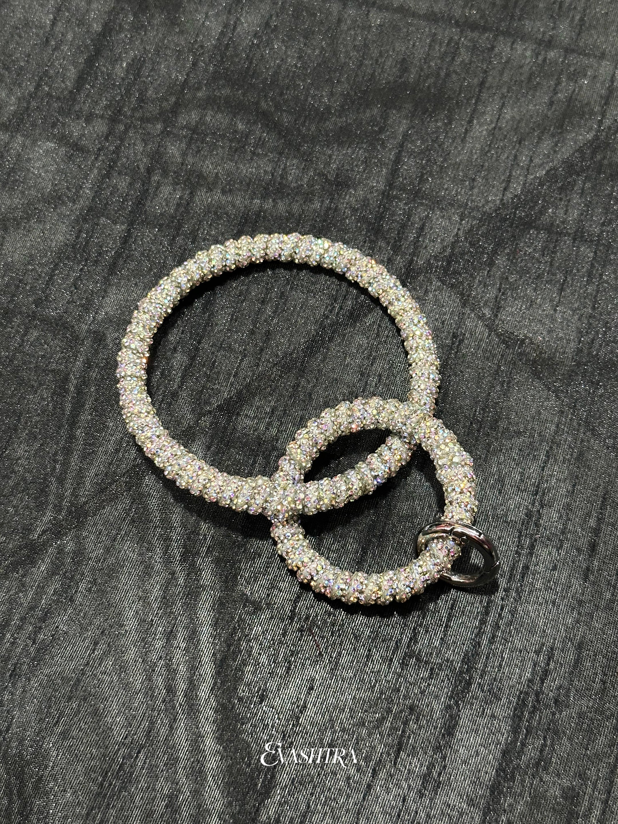 Rainbow Rhinestone Mobile Ring Bangle