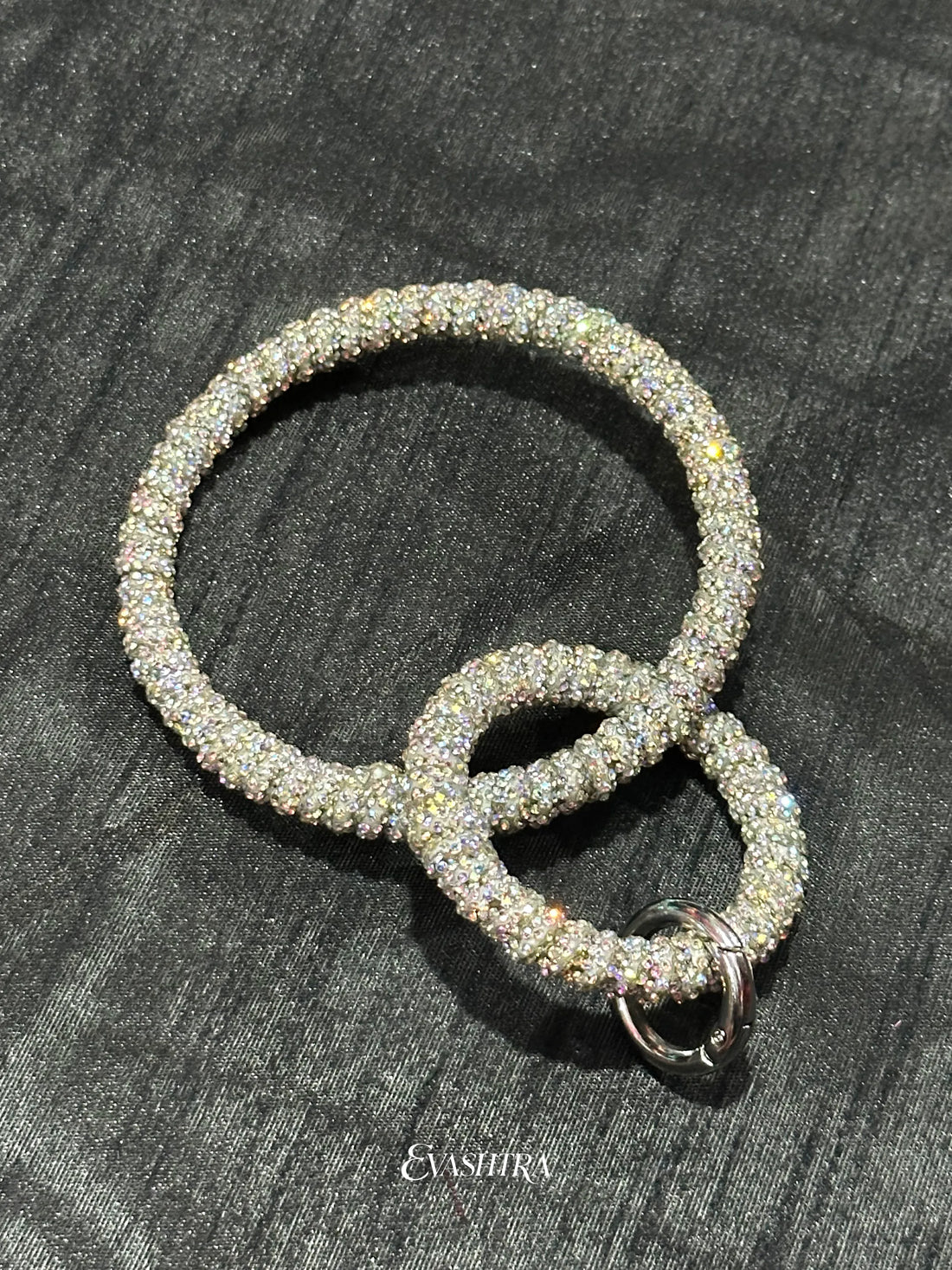 Rainbow Rhinestone Mobile Ring Bangle