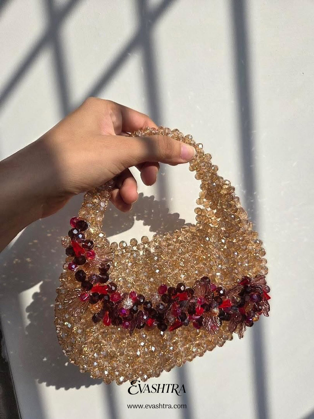 Golden Glam Crystal Handmade Purse
