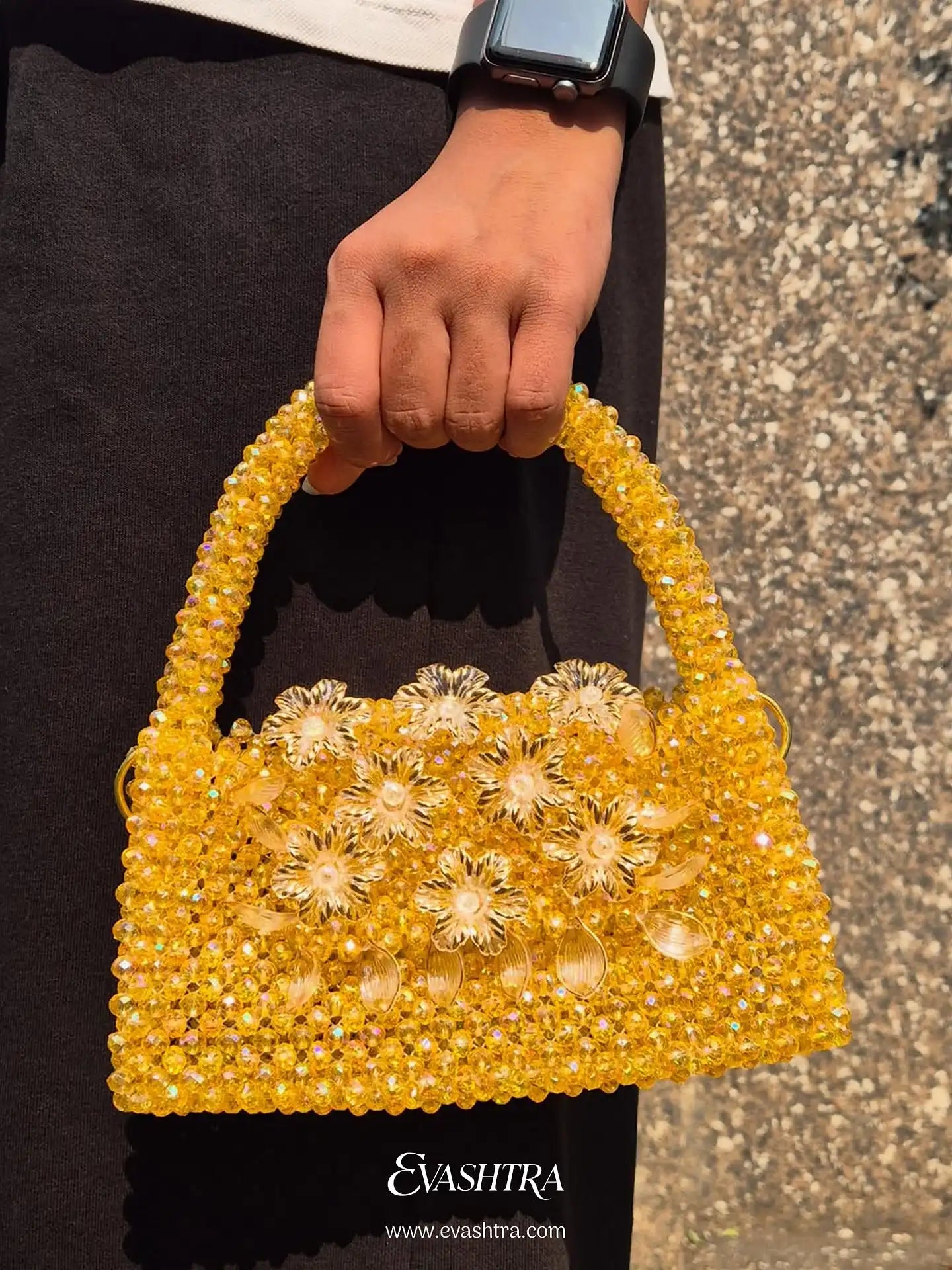Yellow Crystal Purse