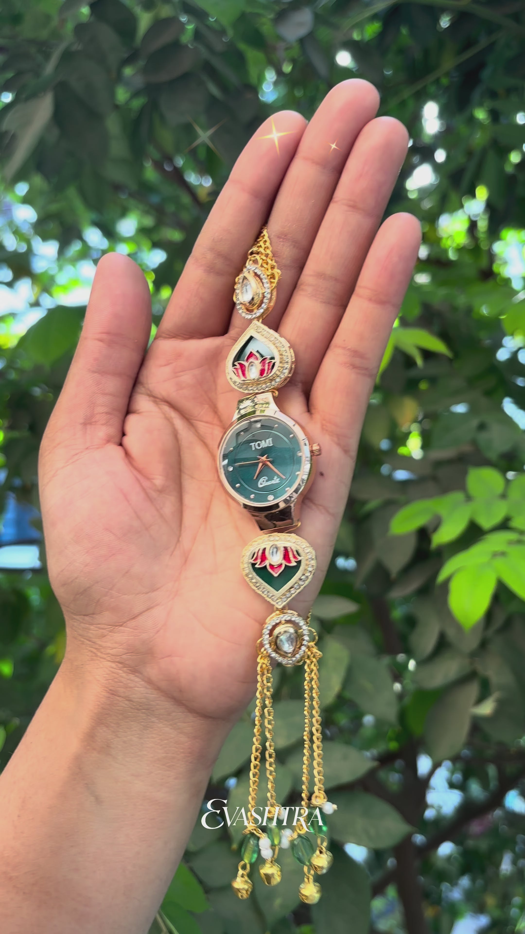 Deep Emerald Lotus Handcrafted Heritage Watch